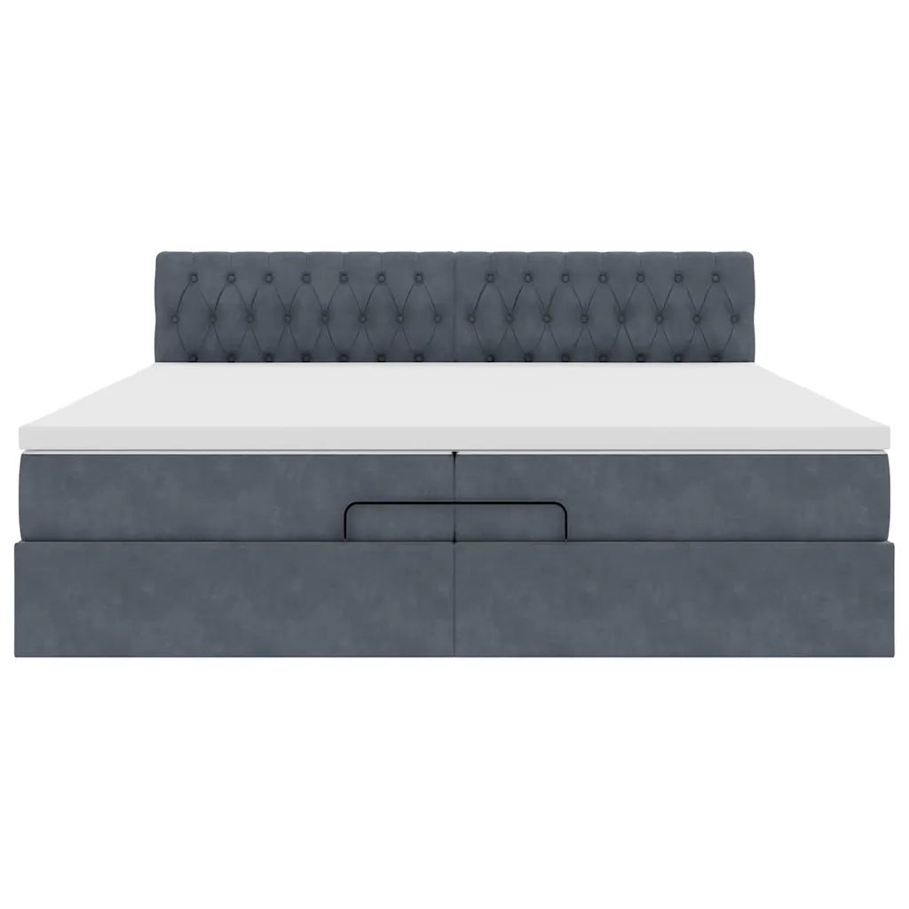 Struttura Letto Pouf con Materassi 200x200 cm Velluto 3312717