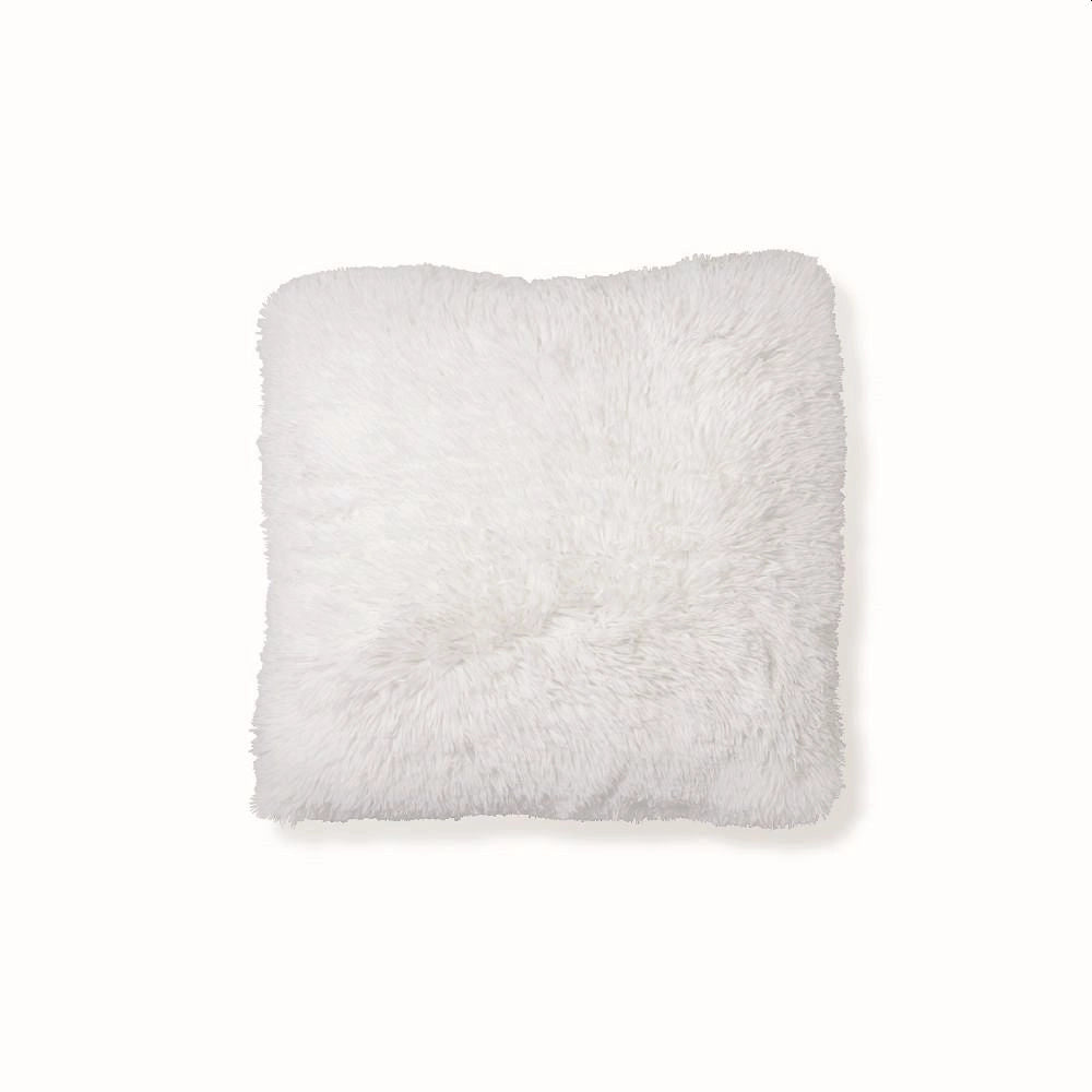 GLAM CUSCINO ARREDO IN ECOPELLICCIA 55X55 BIANCO
