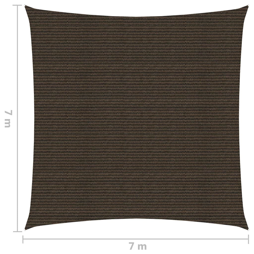 Vela ombreggiante 160 g/m² marrone 7 x 7 m HDPE 02_0009180