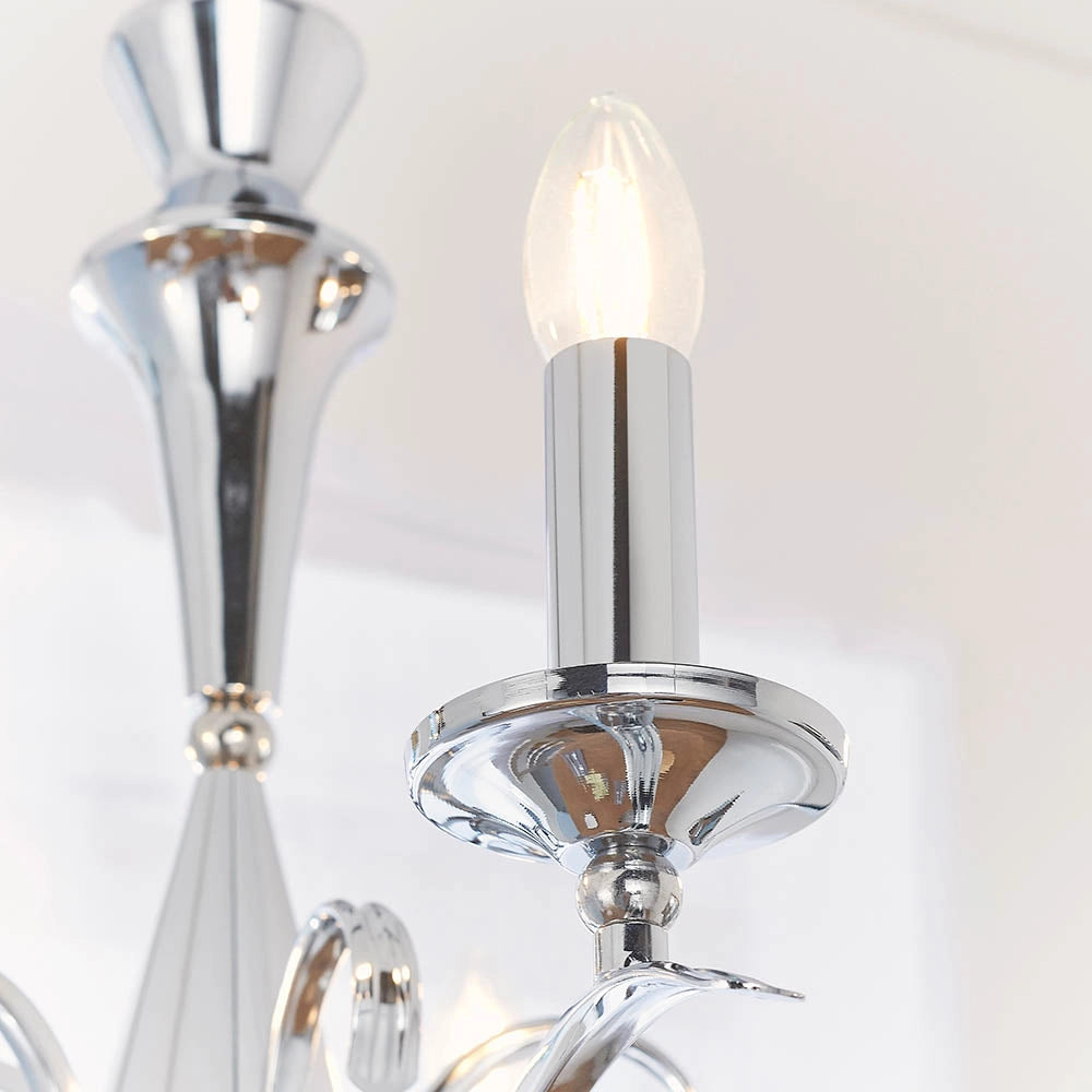 Lampadario Kora Endon cromato 5 luci E14 dimmerabile