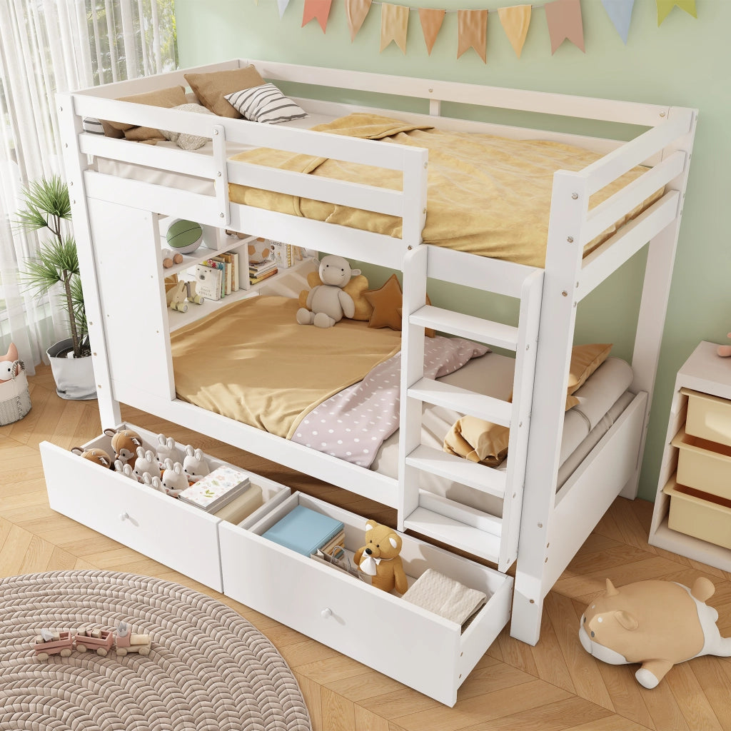 letto a castello legno bianco 90 x 200 cm