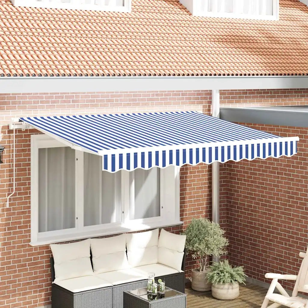 Telo di ricambio per tenda da sole Blu e Bianco 3,5 x 2 m 42000374