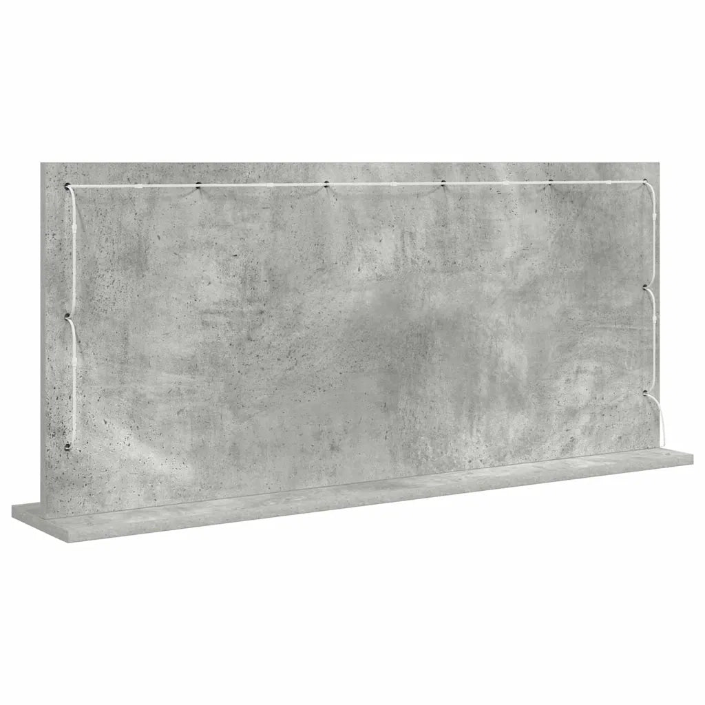 Specchio da Vanit¨¤ Rettangolare Grigio cemento 100 x 45 x 18 cm