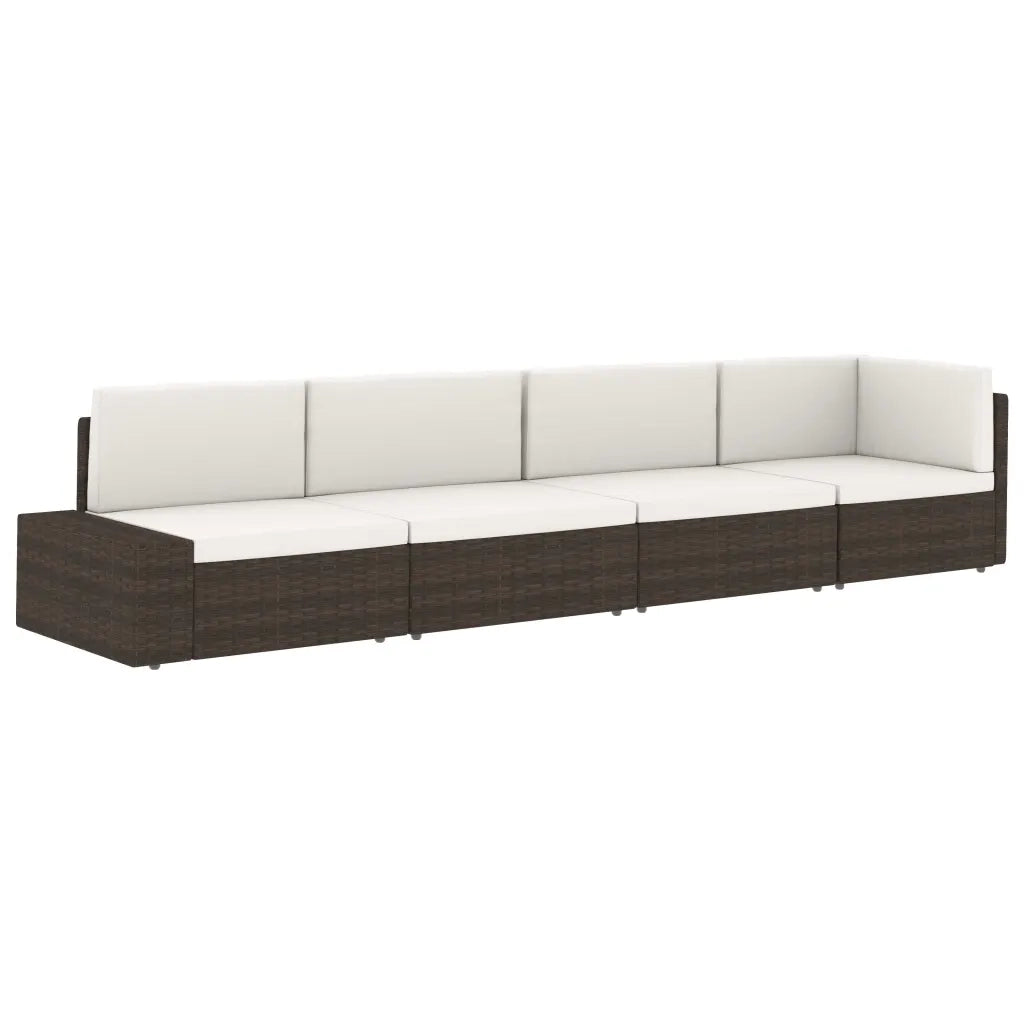 Seduta Centrale Modulare in Polyrattan Grigia 49518