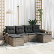 Set Divano da Giardino con cuscino 6 pcs Grigio polyrattan 3345469