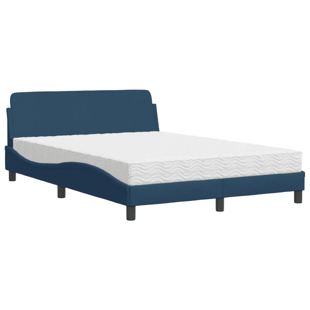Letto con Materasso-Struttura Letto con Materasso Dover Blu 140x190 cm in Tessuto