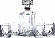 Set per bicchieri di Whisky - Decantatore di cristallo grattato per whiskey e brandy