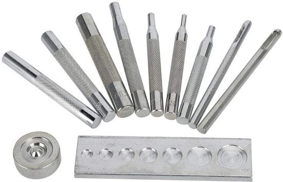 Strumento in Pelle - Resistente allo Shock - Manico in Metallo - Base Universale - Incluso Accessori - Per Installazione DIY - Rivettatore