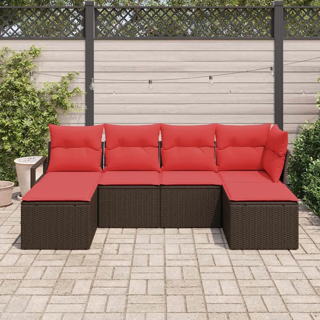 Set di divani 6 pcs Marrone polyrattan 3346494