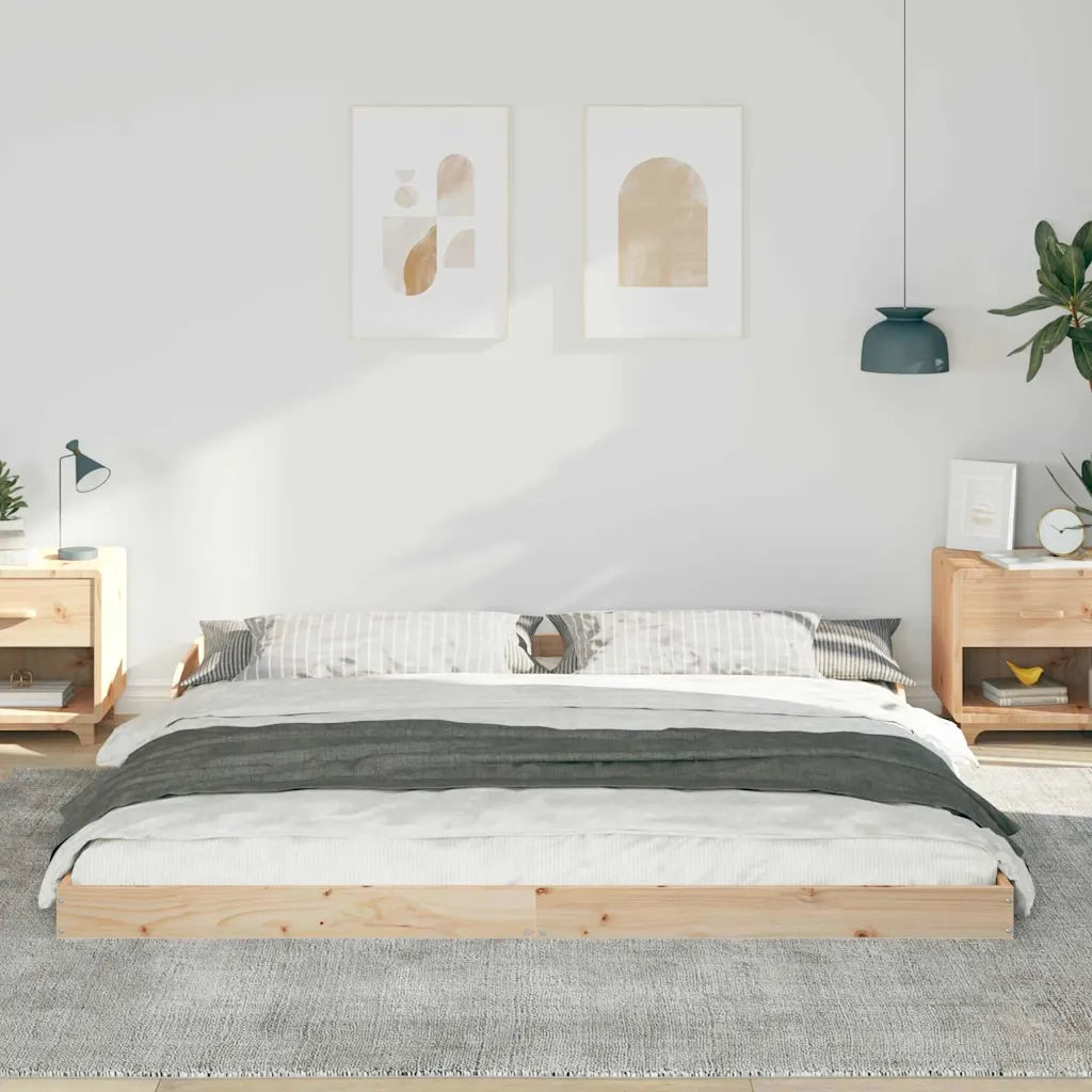 Struttura del letto-Giroletto Marrone 200 x 210 cm Pino massello 992255