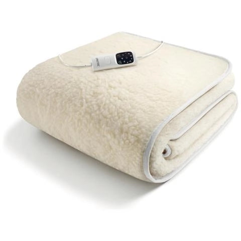 Imetec scaldasonno adapto singolo 150 x 80 cm, basso consumo, riscaldamento rapido, temperatura personalizzata, 100% lana e merino, made in italy, tessuto antiscivolo, comando con 6 temperature - 16632