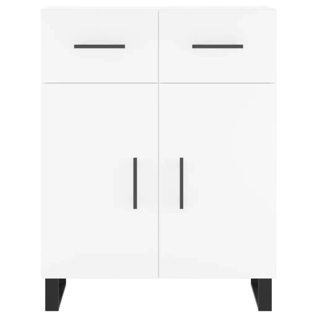 Credenza-Buffet-Armadio da cucina Bianca 69,5x34x180 cm in Legno Multistrato 891474