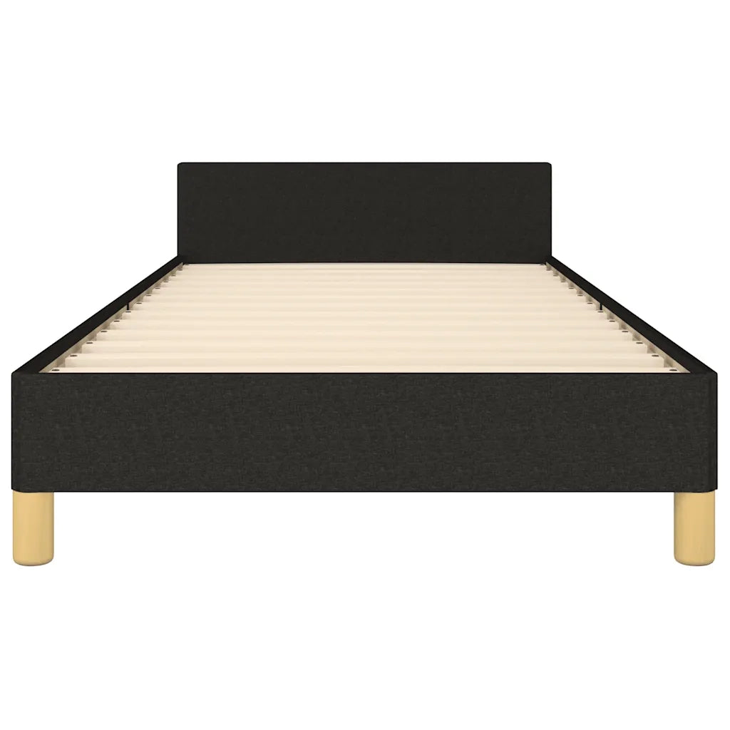 Letto singolo | Letto per adulti | Giroletto senza Materasso Nero 90x200 cm in Tessuto