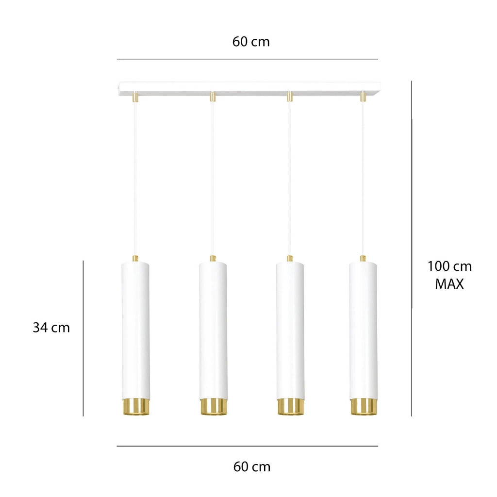 Lampadario Emibig KIBO bianco oro 4xGU10 dimmer regolabile