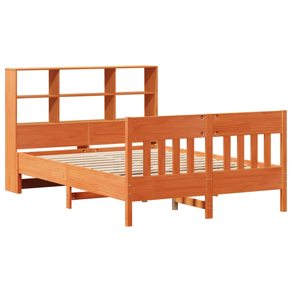 Giroletto senza Materasso-Struttura Letto Marrone Cera 160x200 cm Legno di Pino 971767