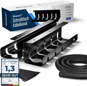 Kit di gestione cavi completo per scrivania, nero (2 pezzi)