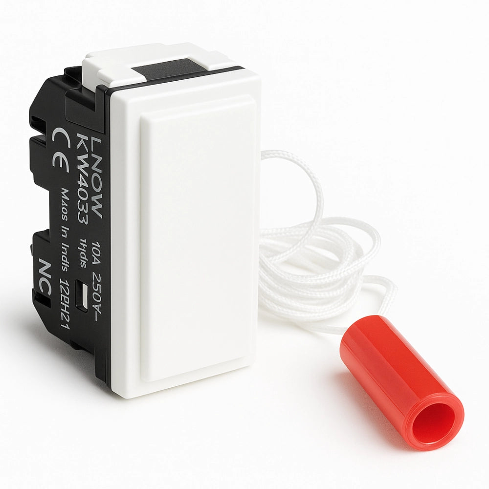 Pulsante a tirante bticino living now 10a 250v contatto no nc *** colore bianco, confezione 1