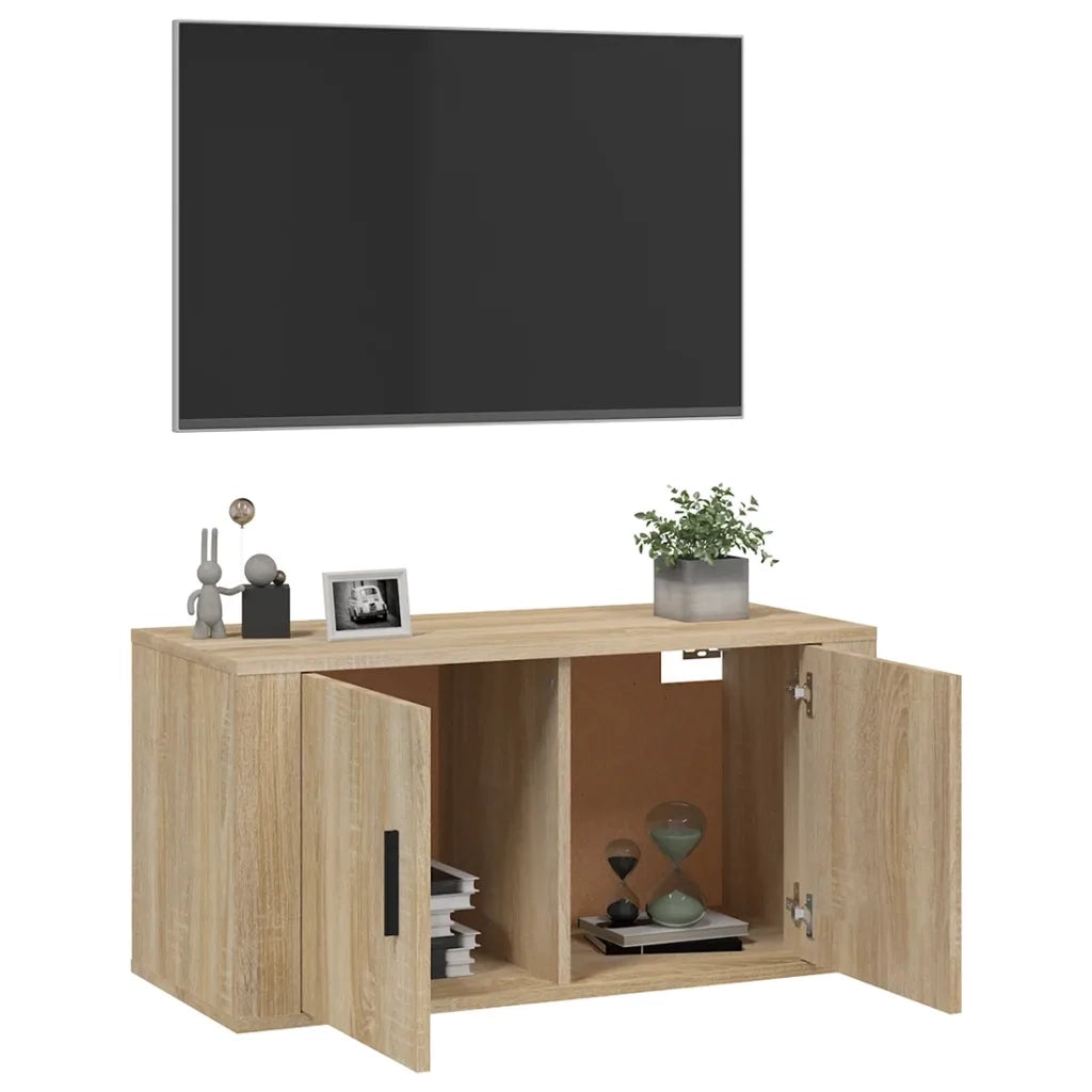 Mobile Porta TV a Parete-Mobile per TV-Credenza TV rovere sonoma 80x34,5x40 cm