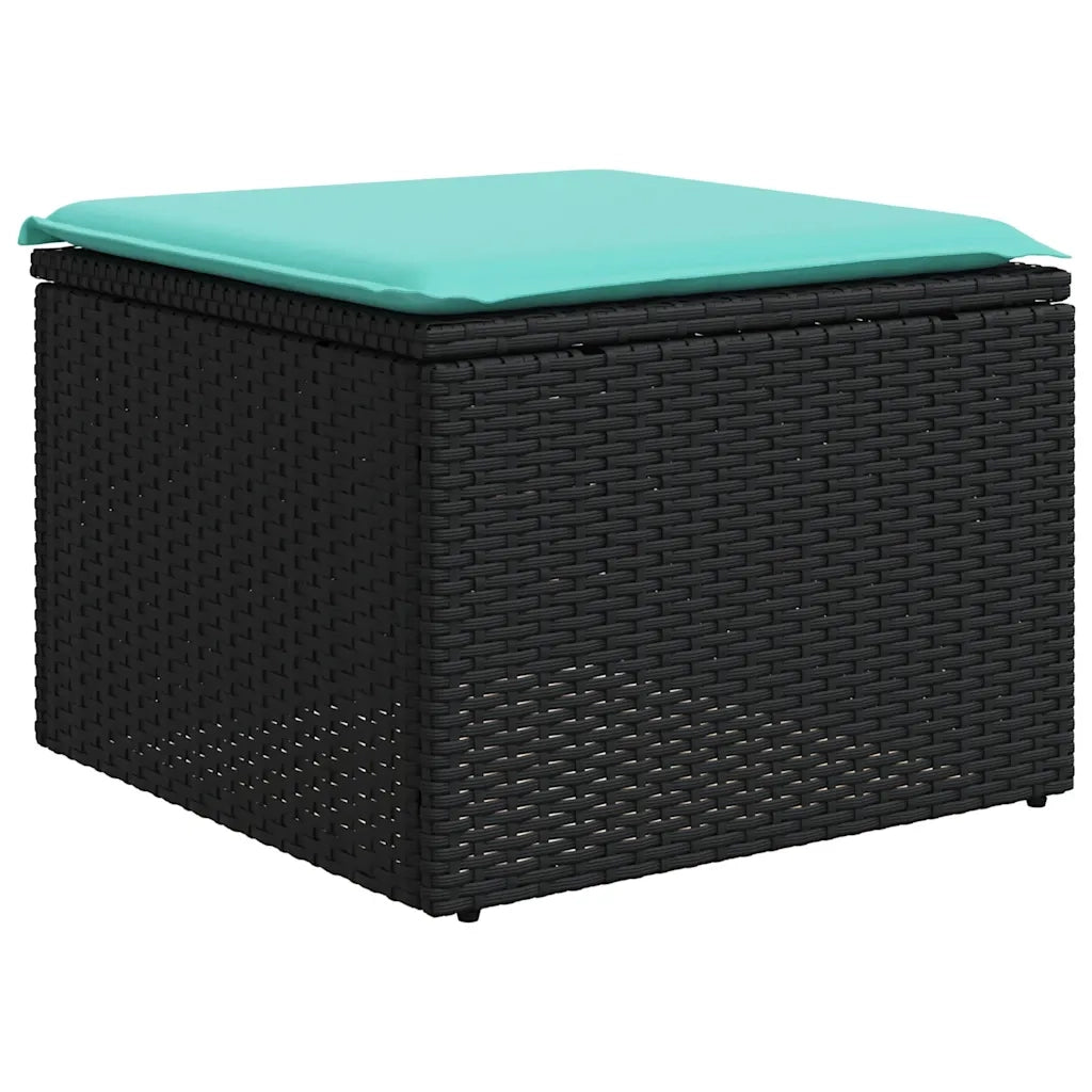 Set Divani da Giardino 11 pz con Cuscini Nero in Polyrattan 3225189