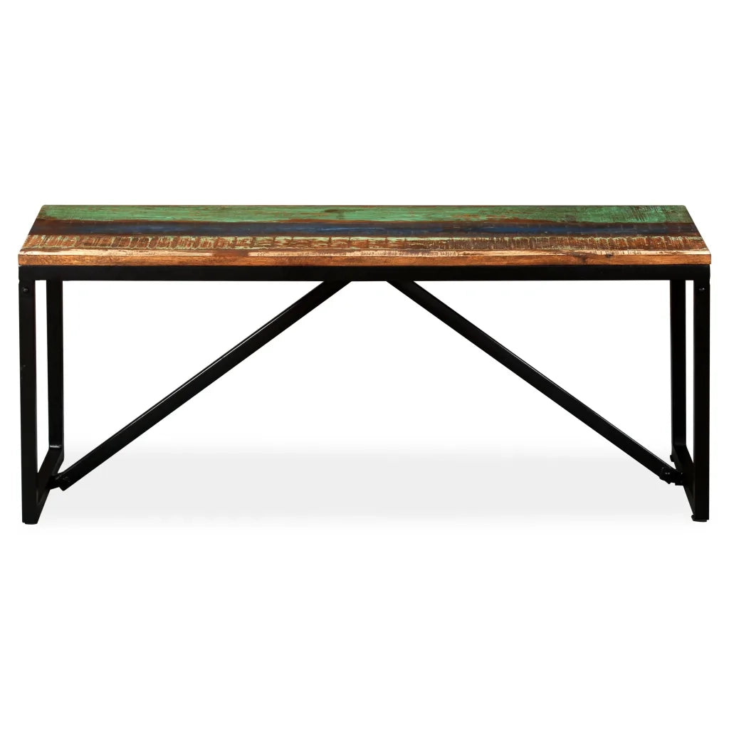 Panca-Sgabello in Legno Massello di Recupero 110x35x45 cm 781581