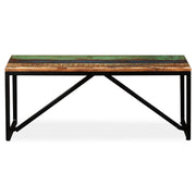 Panca-Sgabello in Legno Massello di Recupero 110x35x45 cm 781581