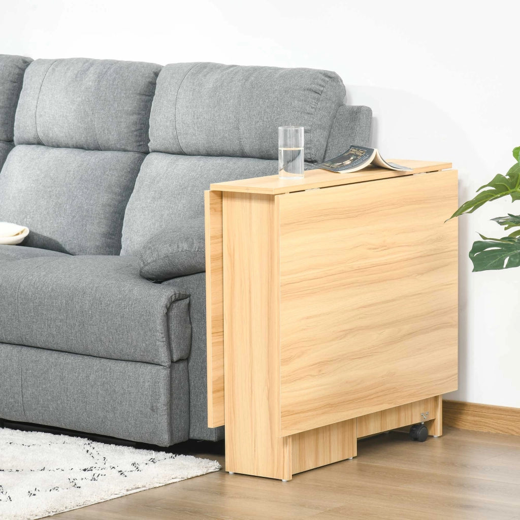 Tavolo da Pranzo Pieghevole con Ruote ¨C zephmum ¨C Legno 140x80x74 cm