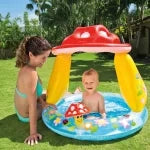 PISCINA GONFIABILE TONDA FUNGO CON PARASOLE  13 ANNI  ø cm.102x89h.  peso kg.1,50 (57114)    INTEX