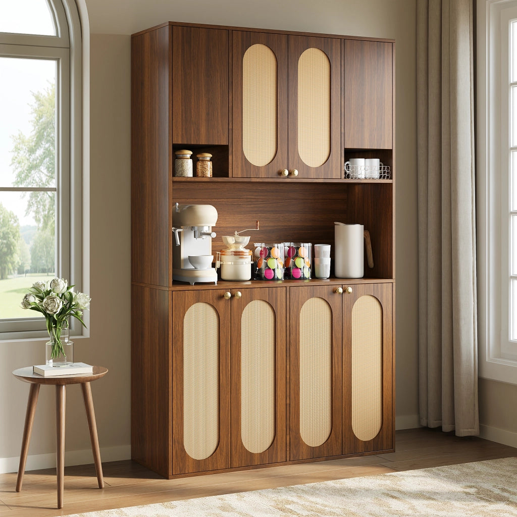 ARMADIO Alto 106x40x178 cm MDF Naturale con LED regolabile