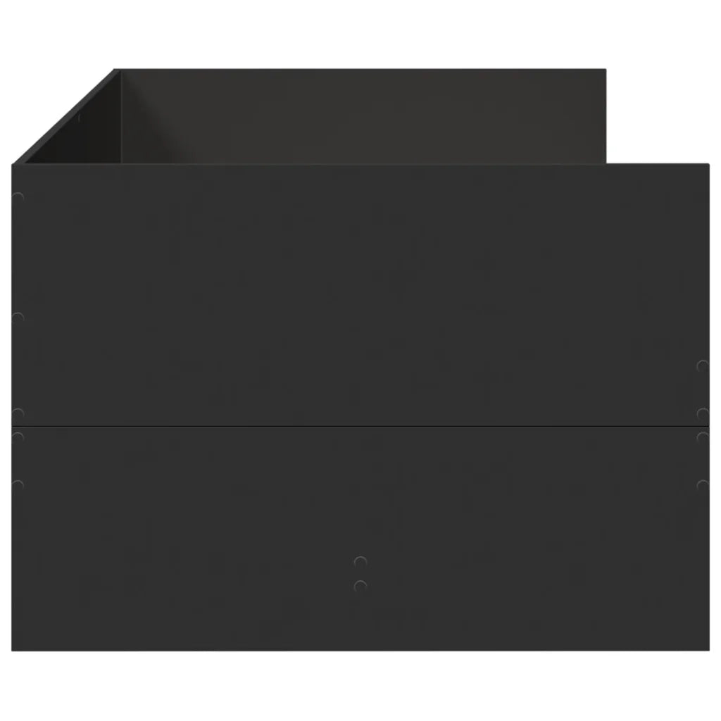Divano Letto con Cassetti senza Materasso Nero 75x190 cm