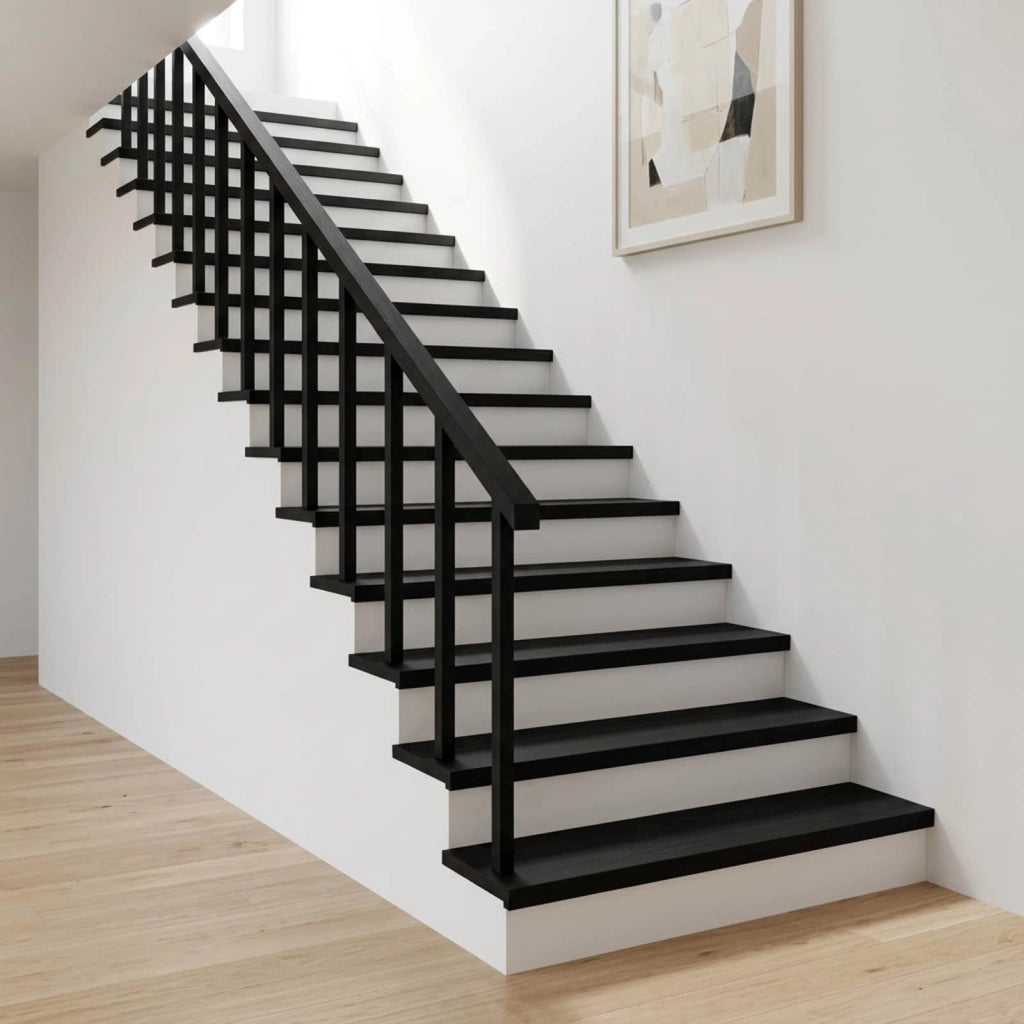 Tappeti per scale 16 pz 100 x 25 x 2 cm Nero 3446463