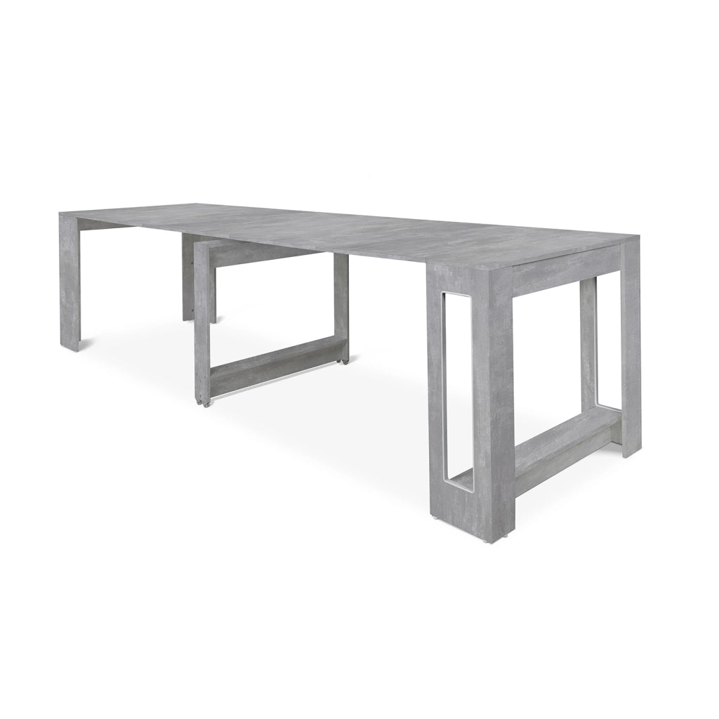 Tavolo consolle allungabile, tavolo da pranzo 45/300×90 cm effetto cemento- Atena