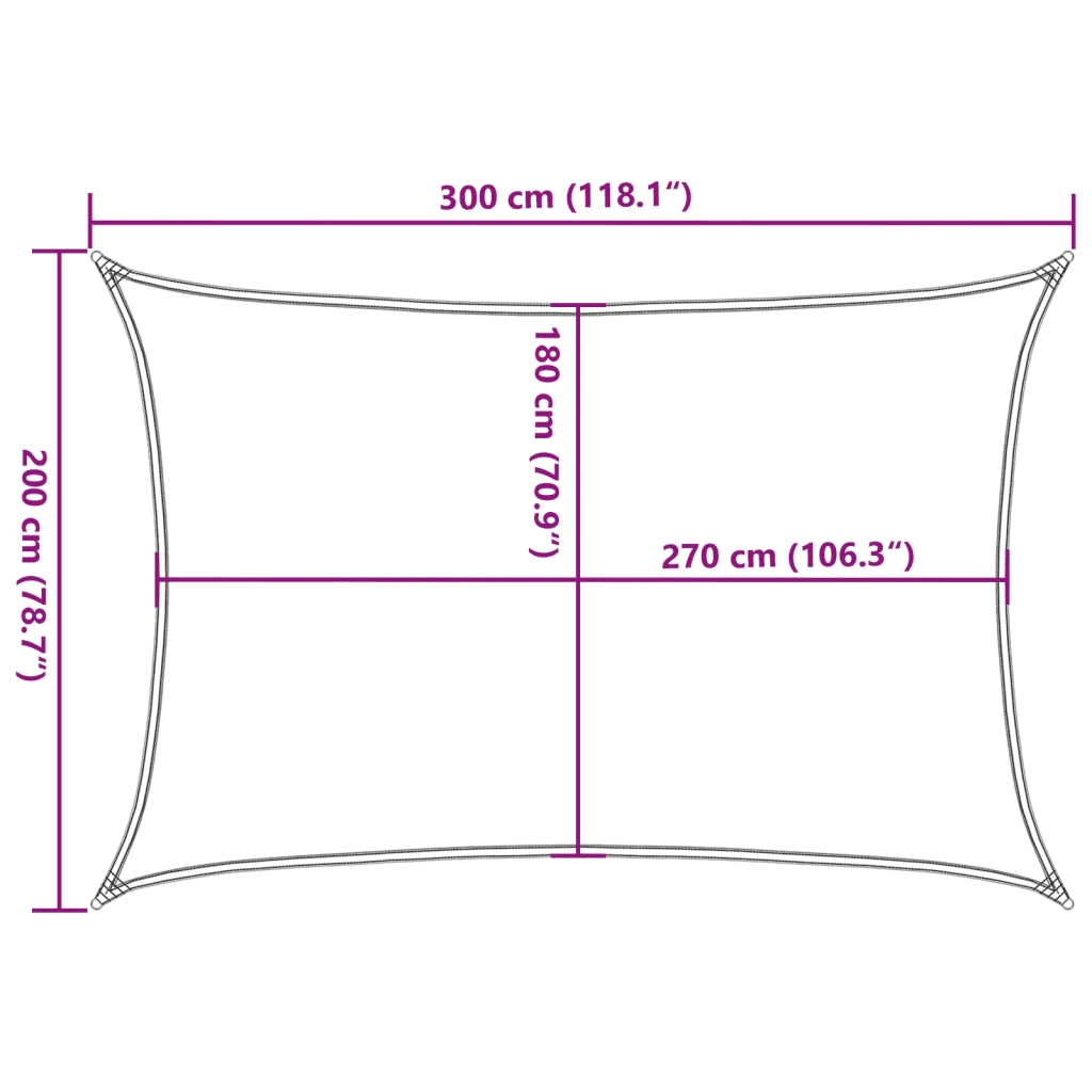 Vela Parasole-Telo Ombra-Vela Ombreggiante 160 g/m2 Verde Chiaro 2x3 m in HDPE