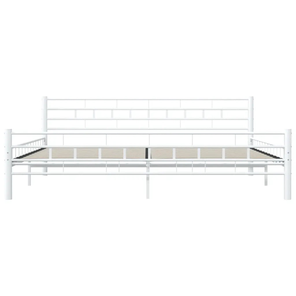 Letto matrimoniale | Letto per adulti | Giroletto Bianco in Metallo 200x200 cm