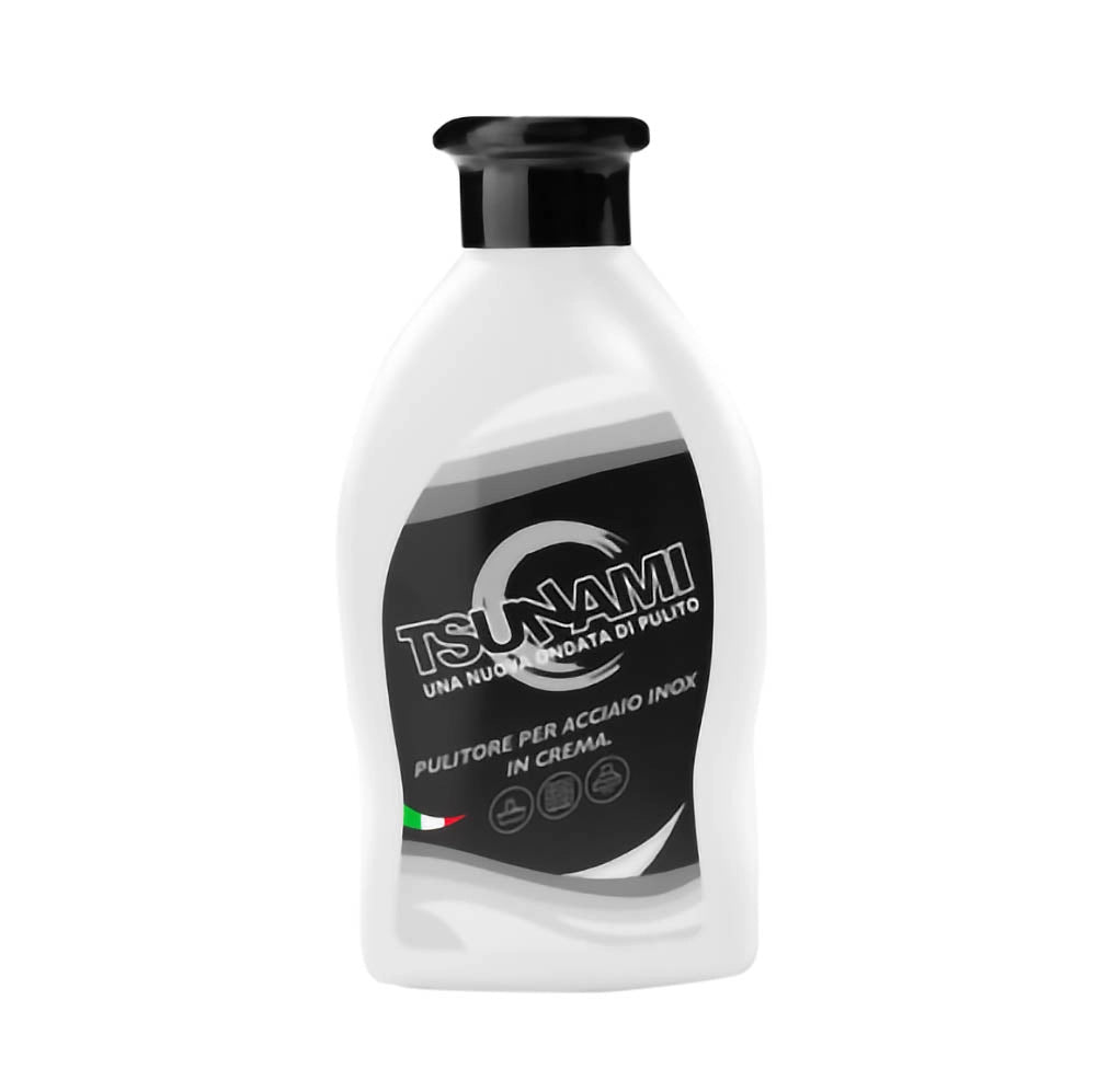 Pulitore detergente acciaio in crema professionale flacone 250 ml.casa negozio