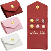 Set di viaggio in pelle lussuosa - 3 pezzi - Borsa per gioielli mini - Ripiegabile - Portatile - Pelle di alta qualità