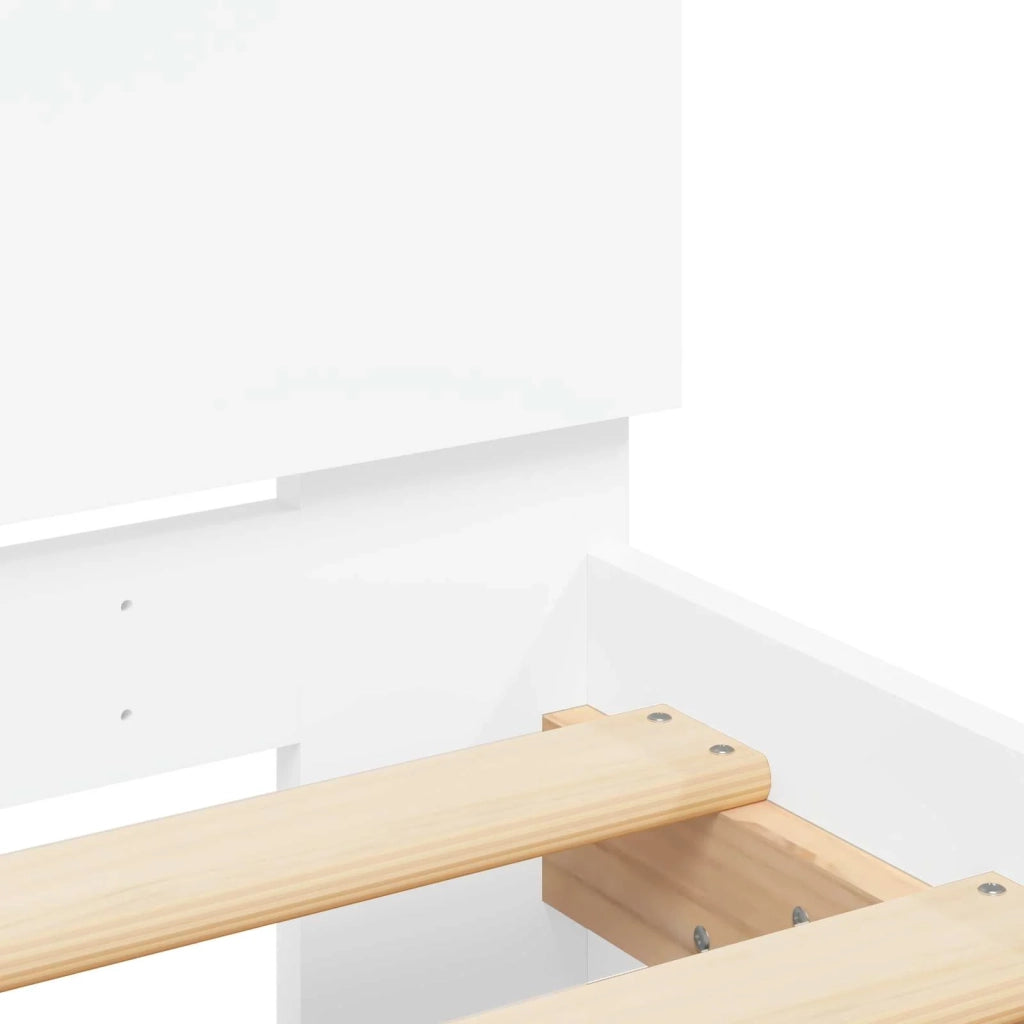 Struttura del letto con strisce LED Bianco Legno ingegnerizzato 8008988