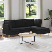 Set di mobili per il soggiorno con cuscino 4 pcs Nero Tessuto 3413685
