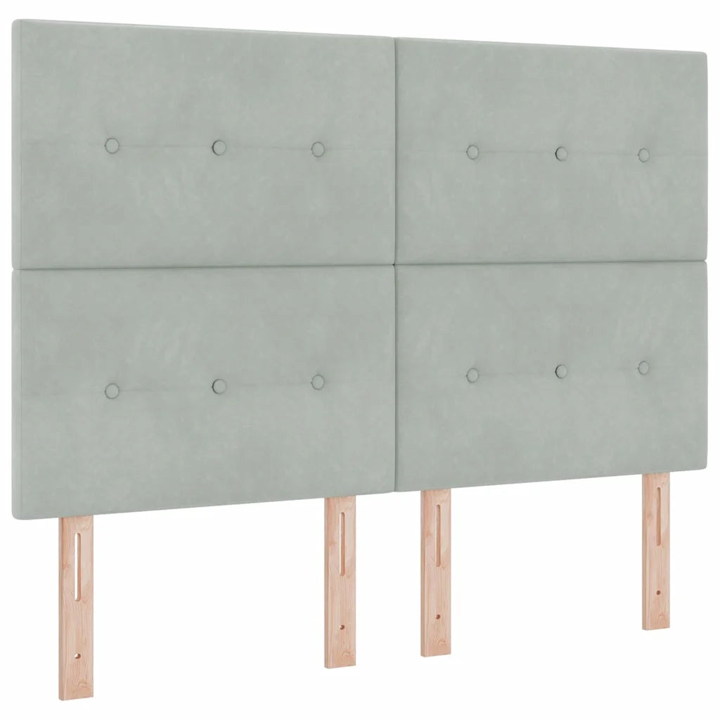 Letto a Sorgente LED Grigio chiaro 160 x 200 cm Velluto 3343322