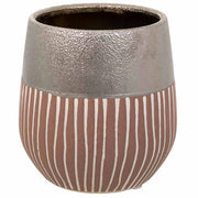 Vaso in ceramica argento 13x13x14h