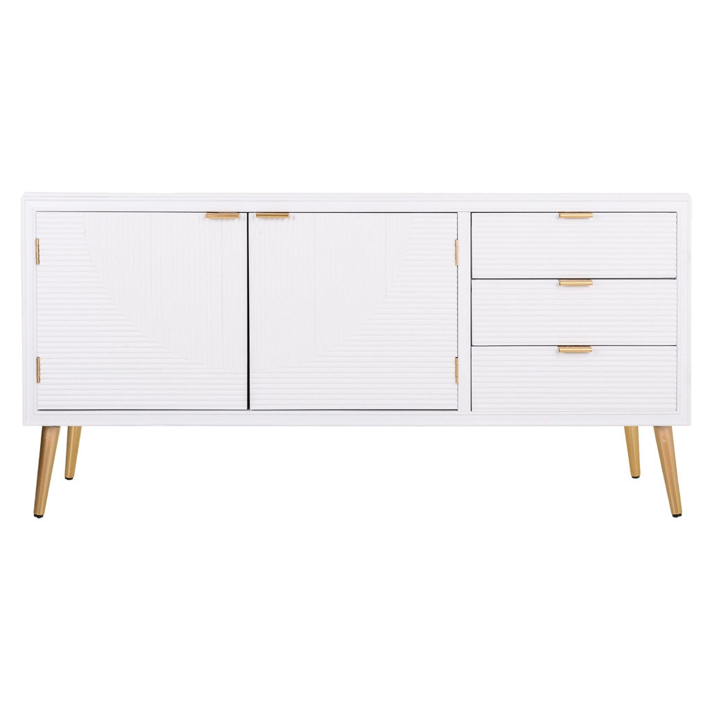 Credenza in legno bianco 145x42x71,5h