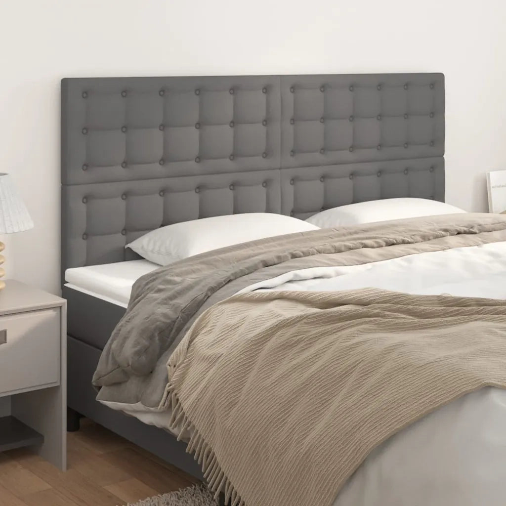 Testiera | Testata Grigio 180x5x118/128 cm in Similpelle