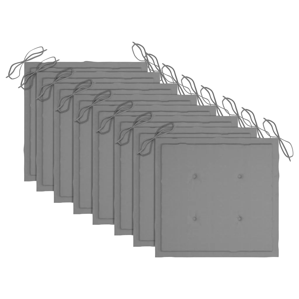 Sedie da Giardino Pieghevoli 8 pz con Cuscini Massello Acacia 3075086