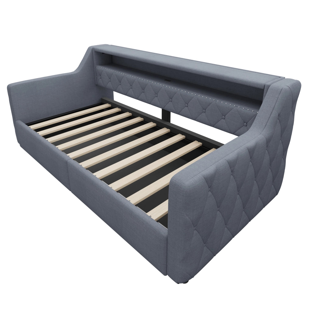 Daybed 90x200 cm con LED, vano contenitore idraulico e prese USB/USB-C