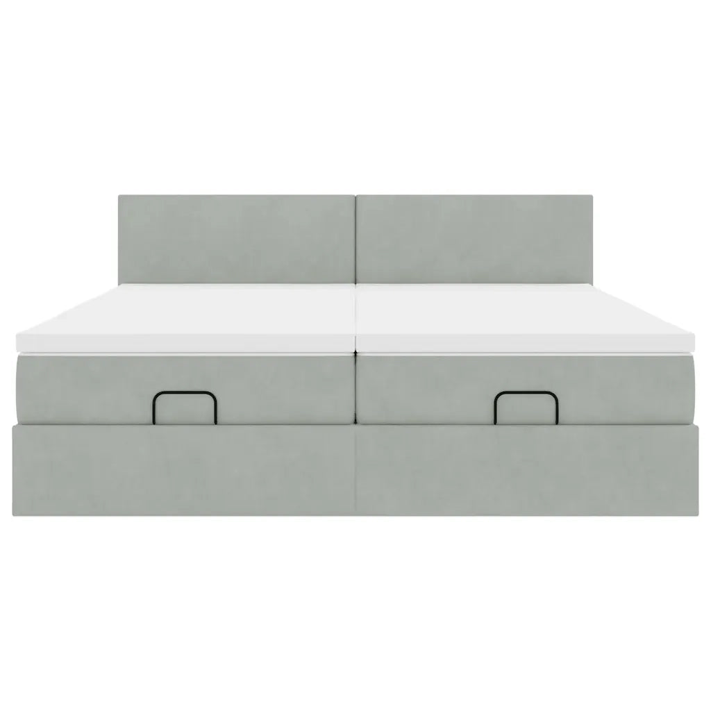 Struttura Letto Pouf con Materassi 160x200 cm in Velluto