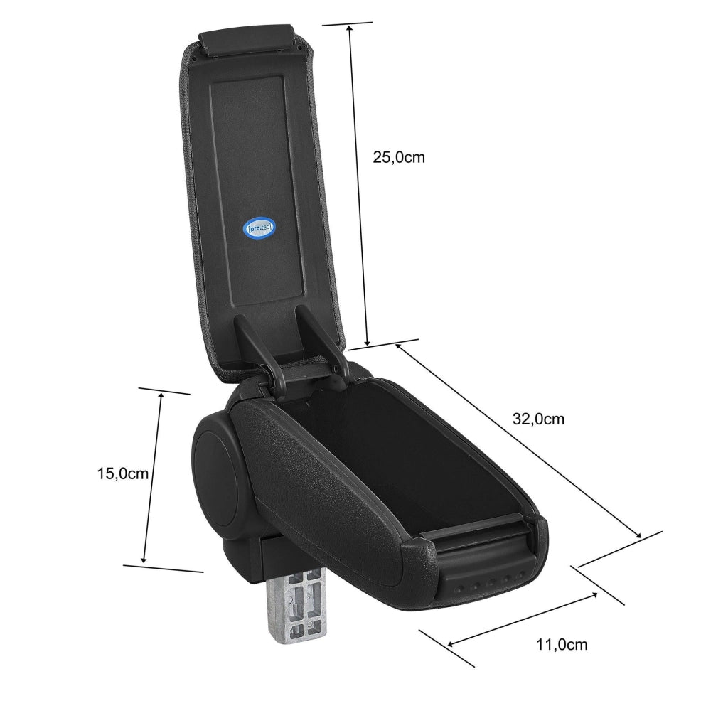 Bracciolo centrale per Volkswagen Polo V (tipo 6R) con scomparto imbottito in tessuto nero 03_0000732