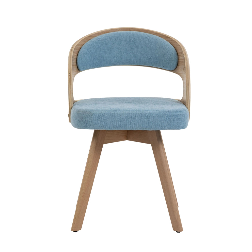 Sedia da Pranzo Girevole in Legno con Cuscino ¨C MINIMAL ¨C Schienale Curvo, Tessuto