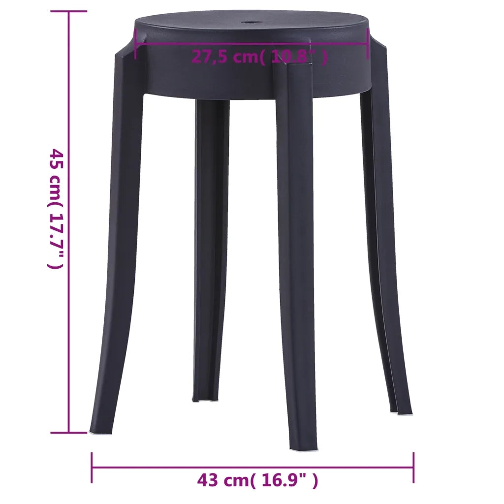 Sgabelli Impilabili 4 pz Neri in Plastica 247278