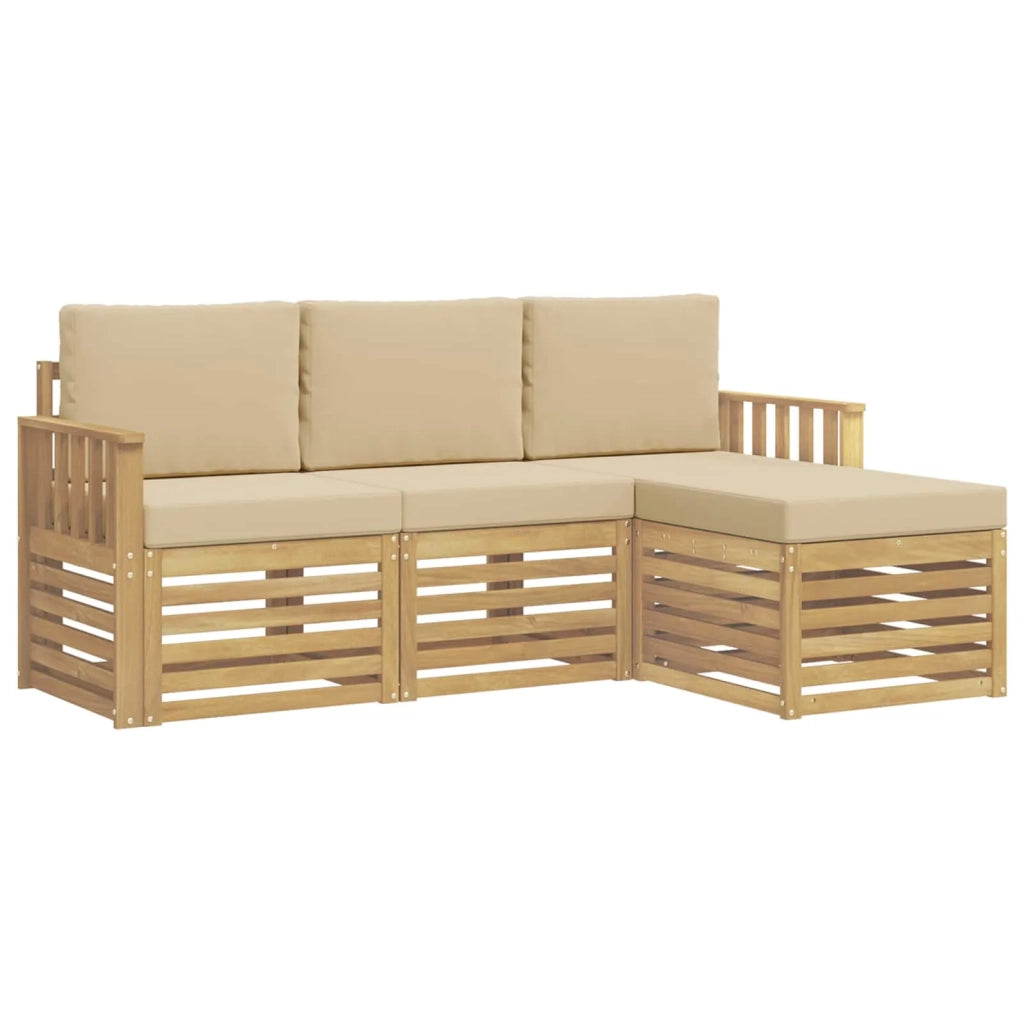 Set di divani da esterno 4 pcs Bianco e Beige 3391628