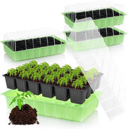 Impianto di coltivazione interno 4x cassetta multipot con coperchio contenitore per piante con vasi per la coltivazione per 96 piante insieme per fiori verdure e frutta (Impianto di coltivazione 3)