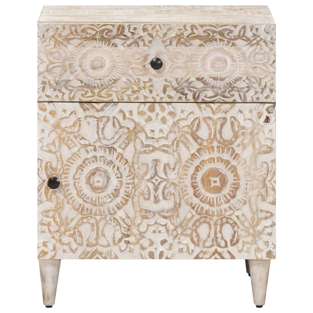 Mobiletto da Letto con cassetto Bianco 50 x 33 x 60 cm 4018376